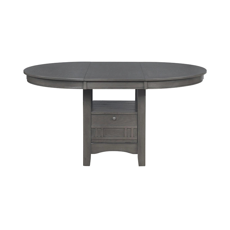 Table à manger en bois avec rangement, gris moyen