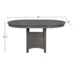 Table à manger en bois avec rangement, gris moyen