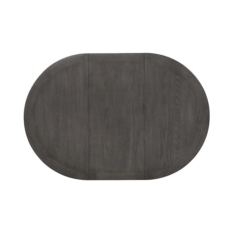 Table à manger en bois avec rangement, gris moyen