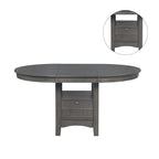 Table à manger en bois avec rangement, gris moyen