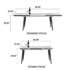 Table à manger extensible 9 pièces en pierre frittée pour 8 personnes