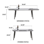 Table à manger extensible 9 pièces en pierre frittée pour 8 personnes