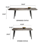 Table à manger extensible 9 pièces en pierre frittée pour 8 personnes