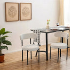 Chaises de salle à manger en bouclette, chaise à dossier incurvé de style Mid-Century Moderne, lot de 2