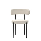 Chaises de salle à manger en bouclette, chaise à dossier incurvé de style Mid-Century Moderne, lot de 2