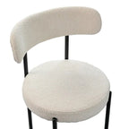 Chaises de salle à manger en bouclette, chaise à dossier incurvé de style Mid-Century Moderne, lot de 2