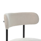 Chaises de salle à manger en bouclette, chaise à dossier incurvé de style Mid-Century Moderne, lot de 2