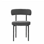 Chaises de salle à manger en bouclette, chaise à dossier incurvé de style Mid-Century Moderne, lot de 2