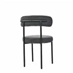 Chaises de salle à manger en bouclette, chaise à dossier incurvé de style Mid-Century Moderne, lot de 2