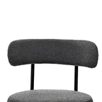 Chaises de salle à manger en bouclette, chaise à dossier incurvé de style Mid-Century Moderne, lot de 2
