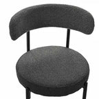 Chaises de salle à manger en bouclette, chaise à dossier incurvé de style Mid-Century Moderne, lot de 2