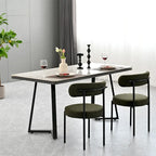 Chaises de salle à manger en bouclette, chaise à dossier incurvé de style Mid-Century Moderne, lot de 2