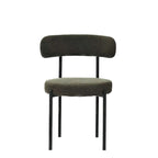 Chaises de salle à manger en bouclette, chaise à dossier incurvé de style Mid-Century Moderne, lot de 2