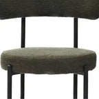 Chaises de salle à manger en bouclette, chaise à dossier incurvé de style Mid-Century Moderne, lot de 2