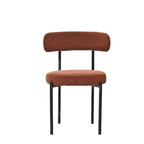 Chaises de salle à manger en bouclette, chaise à dossier incurvé de style Mid-Century Moderne, lot de 2
