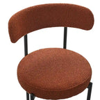 Chaises de salle à manger en bouclette, chaise à dossier incurvé de style Mid-Century Moderne, lot de 2