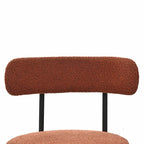 Chaises de salle à manger en bouclette, chaise à dossier incurvé de style Mid-Century Moderne, lot de 2