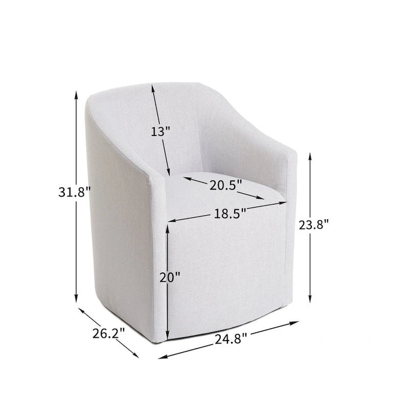 Fauteuil de salle à manger roulant KINWELL 25 en tissu de performance