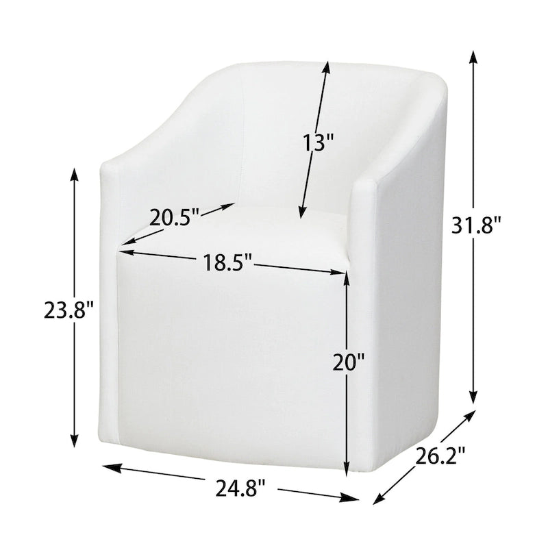 Fauteuil de salle à manger roulant KINWELL 25 en tissu de performance