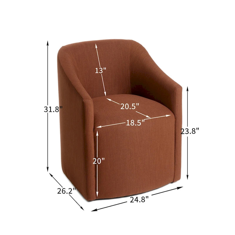 Fauteuil de salle à manger roulant KINWELL 25 en tissu de performance