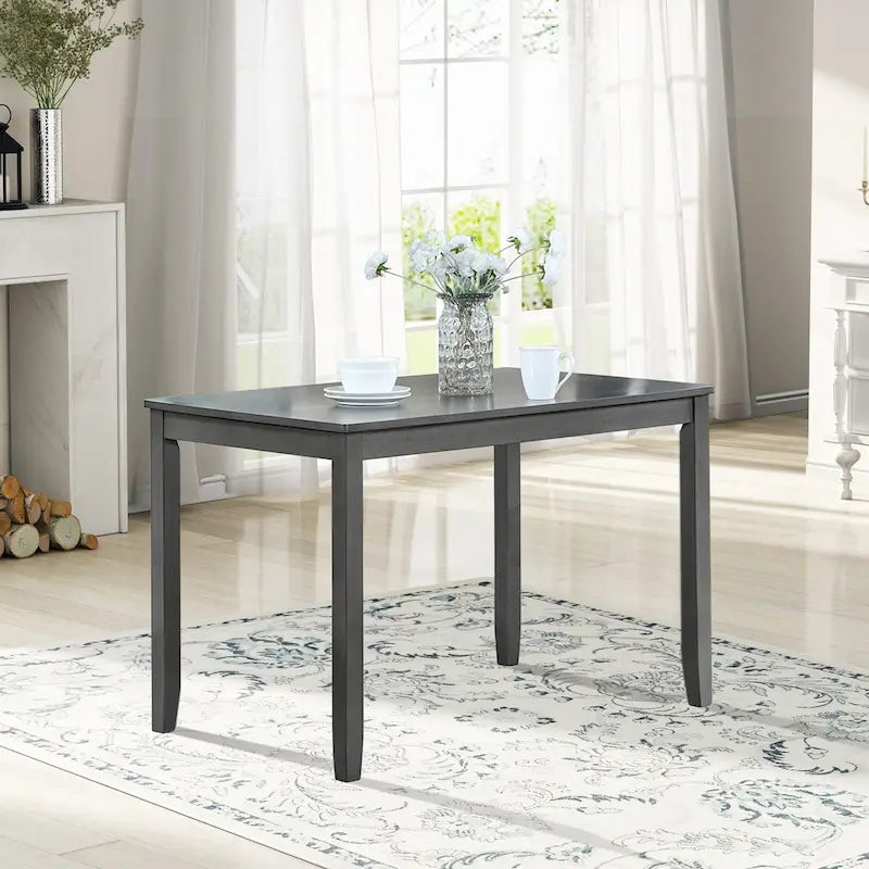 Table à manger rectangulaire classique en bois hauteur comptoir pour petit espace - Grise
