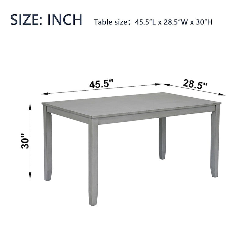 Table à manger rectangulaire classique en bois hauteur comptoir pour petit espace - Grise