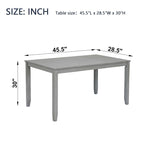 Table à manger rectangulaire classique en bois hauteur comptoir pour petit espace - Grise