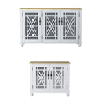 Ensemble de buffet de rangement floral 2 pièces – 139,7 cm et 96,5 cm de largeur – 139,7 cm et 96,5 cm de largeur