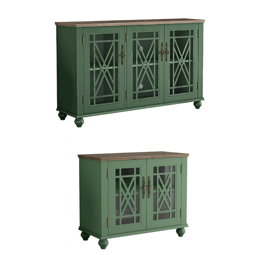 Ensemble de buffet de rangement floral 2 pièces – 139,7 cm et 96,5 cm de largeur – 139,7 cm et 96,5 cm de largeur