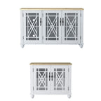 Ensemble de buffet de rangement floral 2 pièces – 139,7 cm et 96,5 cm de largeur – 139,7 cm et 96,5 cm de largeur