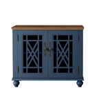 Ensemble de buffet de rangement floral 2 pièces – 139,7 cm et 96,5 cm de largeur – 139,7 cm et 96,5 cm de largeur
