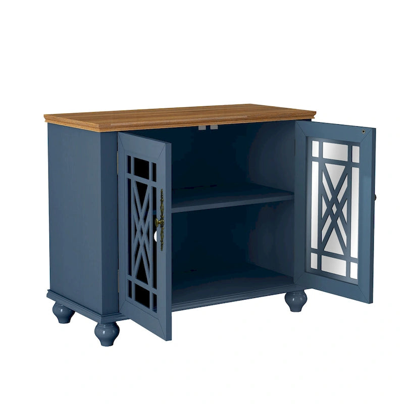Ensemble de buffet de rangement floral 2 pièces – 139,7 cm et 96,5 cm de largeur – 139,7 cm et 96,5 cm de largeur