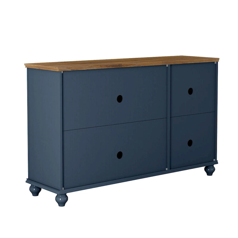 Ensemble de buffet de rangement floral 2 pièces – 139,7 cm et 96,5 cm de largeur – 139,7 cm et 96,5 cm de largeur