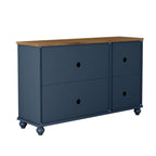 Ensemble de buffet de rangement floral 2 pièces – 139,7 cm et 96,5 cm de largeur – 139,7 cm et 96,5 cm de largeur