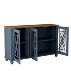 Ensemble de buffet de rangement floral 2 pièces – 139,7 cm et 96,5 cm de largeur – 139,7 cm et 96,5 cm de largeur