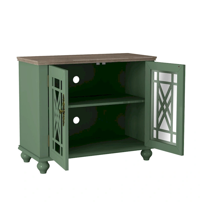 Ensemble de buffet de rangement floral 2 pièces – 139,7 cm et 96,5 cm de largeur – 139,7 cm et 96,5 cm de largeur