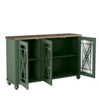 Ensemble de buffet de rangement floral 2 pièces – 139,7 cm et 96,5 cm de largeur – 139,7 cm et 96,5 cm de largeur