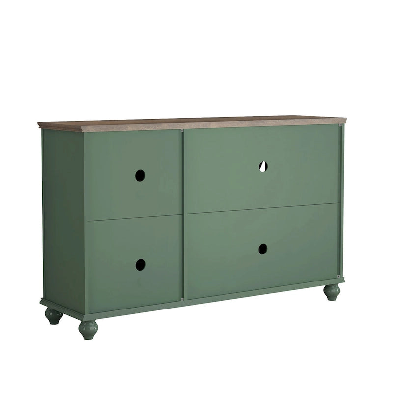 Ensemble de buffet de rangement floral 2 pièces – 139,7 cm et 96,5 cm de largeur – 139,7 cm et 96,5 cm de largeur