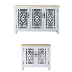 Ensemble de buffet de rangement floral 2 pièces – 139,7 cm et 96,5 cm de largeur – 139,7 cm et 96,5 cm de largeur