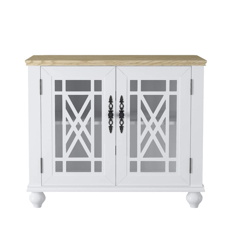 Ensemble de buffet de rangement floral 2 pièces – 139,7 cm et 96,5 cm de largeur – 139,7 cm et 96,5 cm de largeur