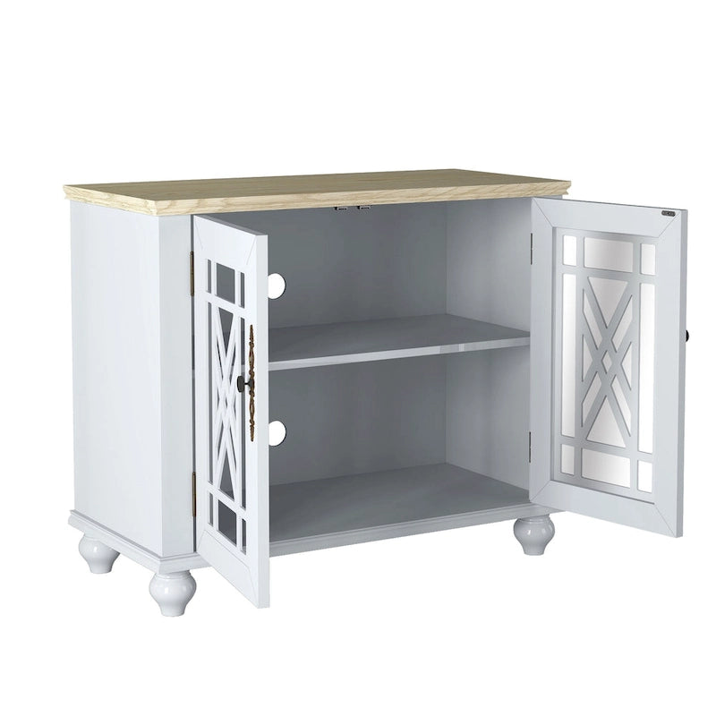 Ensemble de buffet de rangement floral 2 pièces – 139,7 cm et 96,5 cm de largeur – 139,7 cm et 96,5 cm de largeur