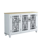 Ensemble de buffet de rangement floral 2 pièces – 139,7 cm et 96,5 cm de largeur – 139,7 cm et 96,5 cm de largeur