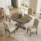 Ensemble table à manger fonctionnel avec table extensible et 4 chaises rembourrées