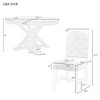 Ensemble table à manger fonctionnel avec table extensible et 4 chaises rembourrées
