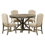 Ensemble table à manger fonctionnel avec table extensible et 4 chaises rembourrées