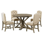 Ensemble table à manger fonctionnel avec table extensible et 4 chaises rembourrées