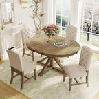 Ensemble table à manger fonctionnel avec table extensible et 4 chaises rembourrées