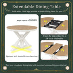 Ensemble table à manger fonctionnel avec table extensible et 4 chaises rembourrées