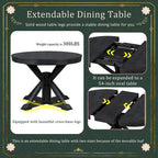 Ensemble table à manger fonctionnel avec table extensible et 4 chaises rembourrées