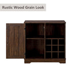 Meuble de rangement pour buffet de style porte de grange avec casier à vin